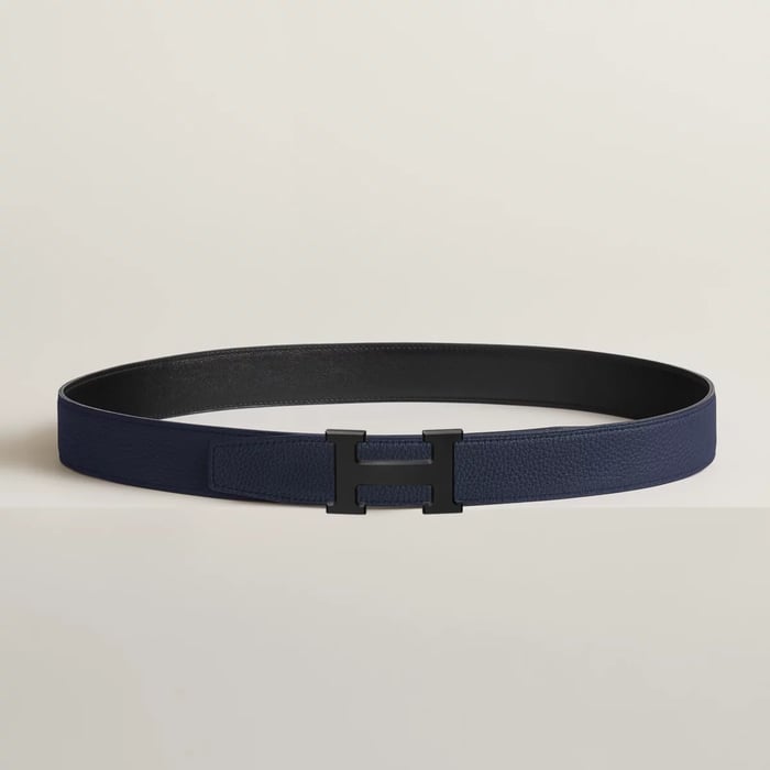H Belt Buckle & Reversible Leather Strap 32 MM