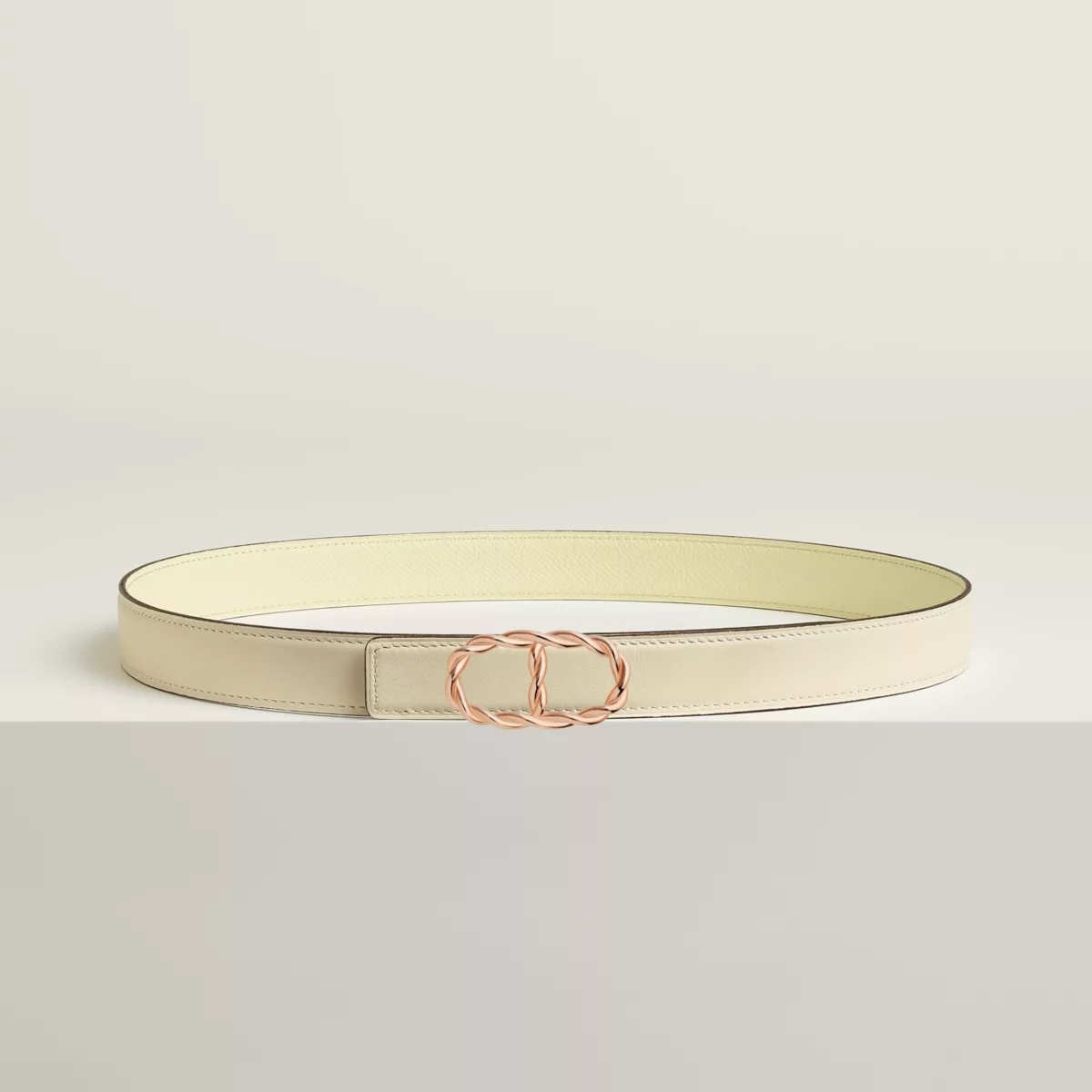 Maillon Torsade belt buckle & Reversible leather strap 24 mm
