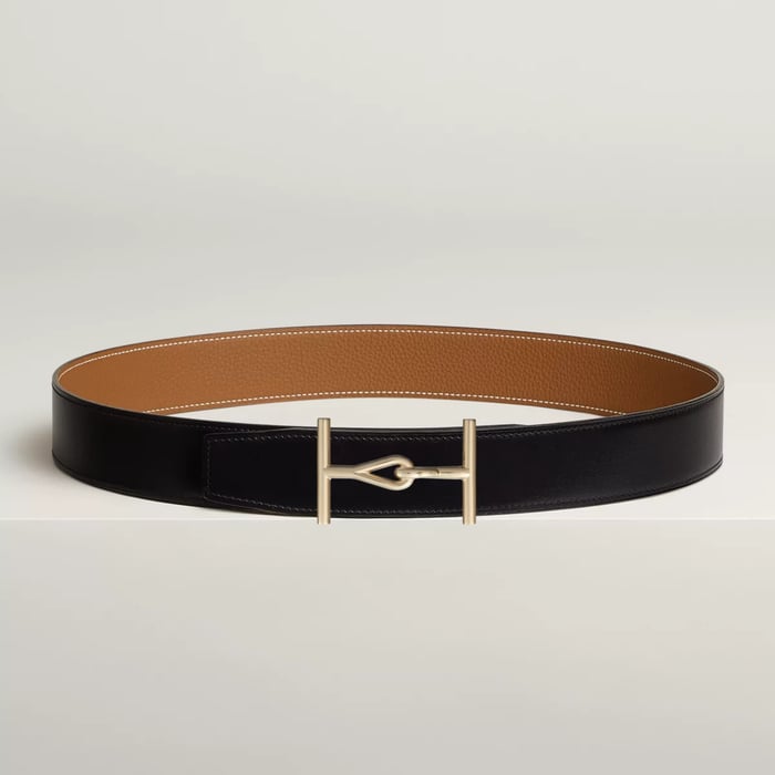 Jumbo Belt Buckle & Reversible Leather Strap 38 MM