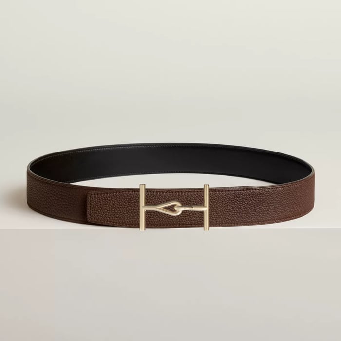 Jumbo Belt Buckle & Reversible Leather Strap 38 MM