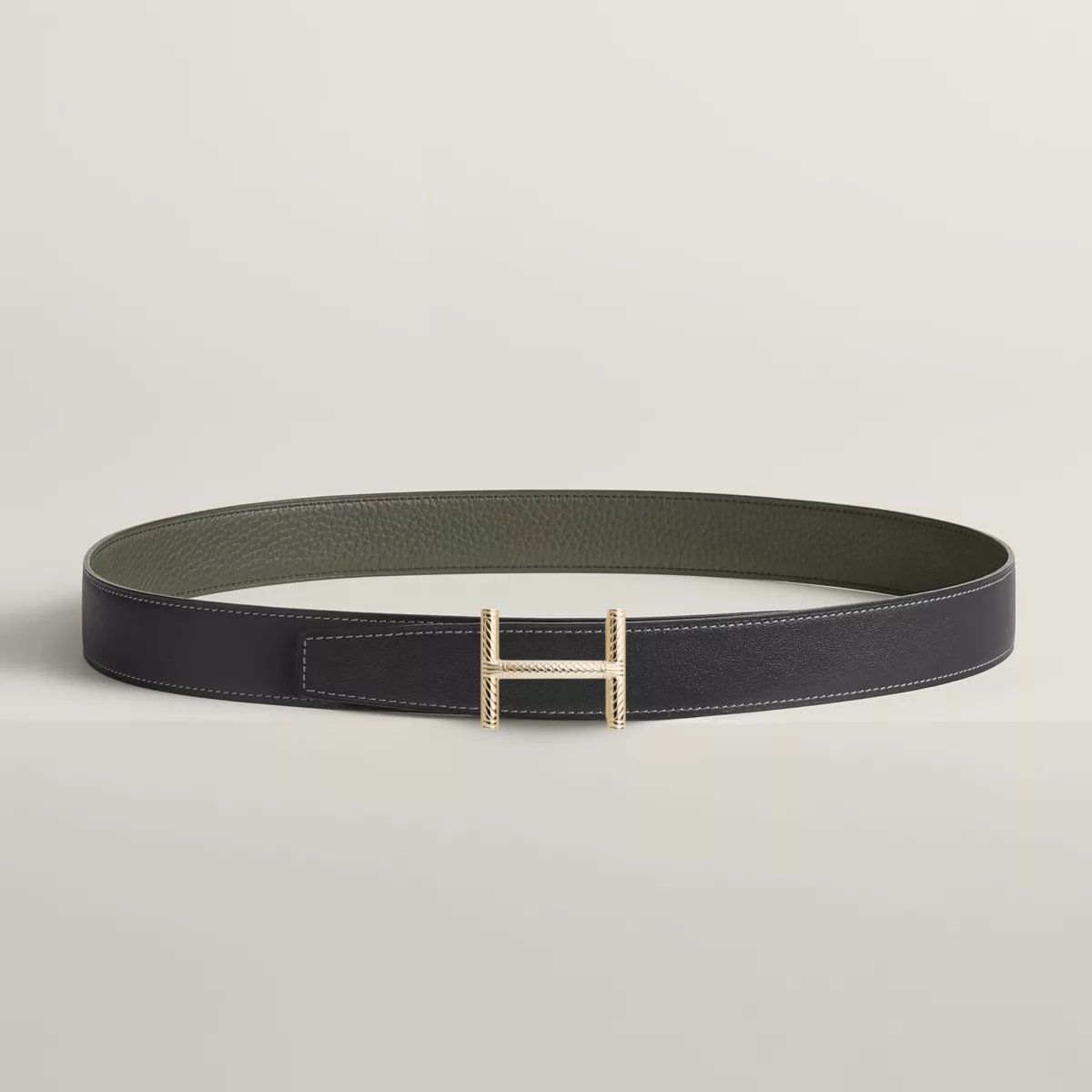 Hisseo belt buckle & Reversible leather strap 32 mm