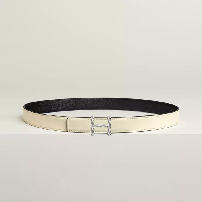 H Torsade Belt Buckle & Reversible Leather Strap 24 MM