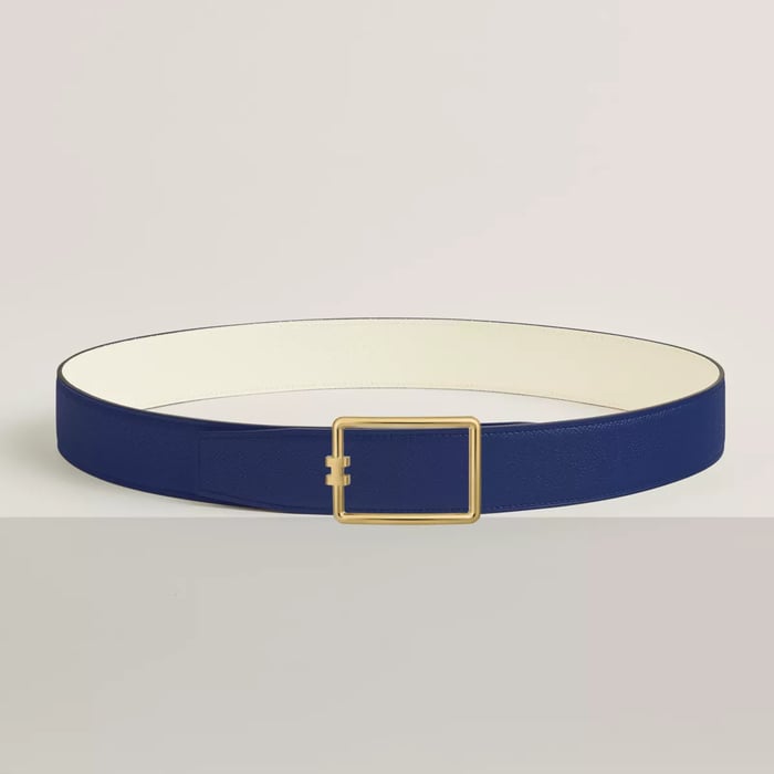 Tube H Belt Buckle & Reversible Leather Strap 38 MM