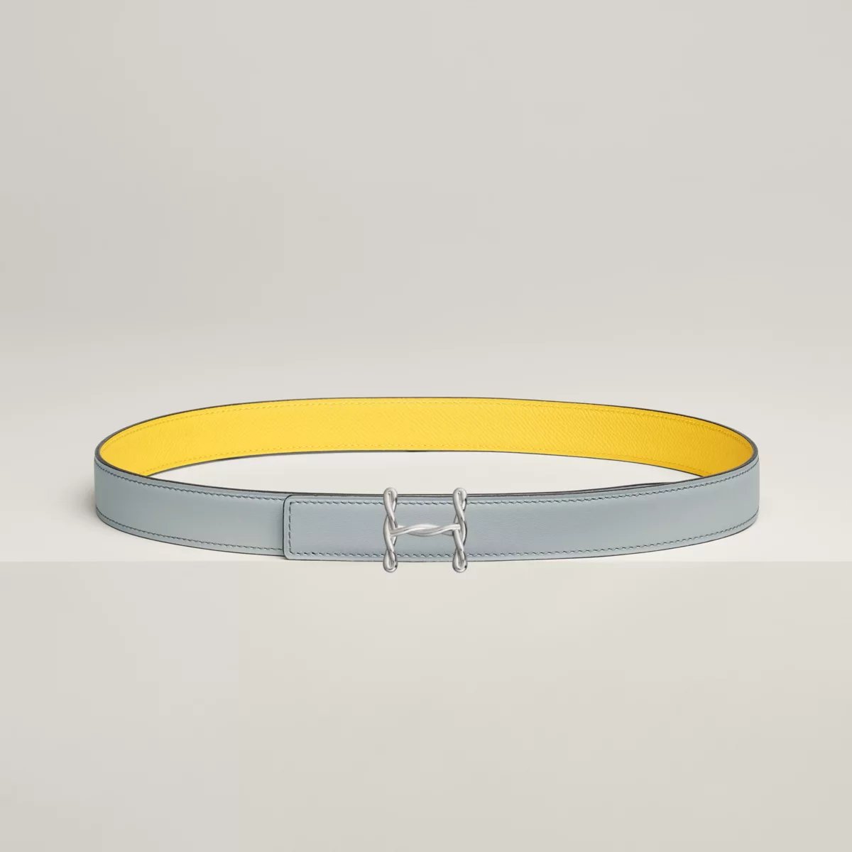 Boucle de ceinture H Torsade & Cuir de ceinture réversible 24 mm