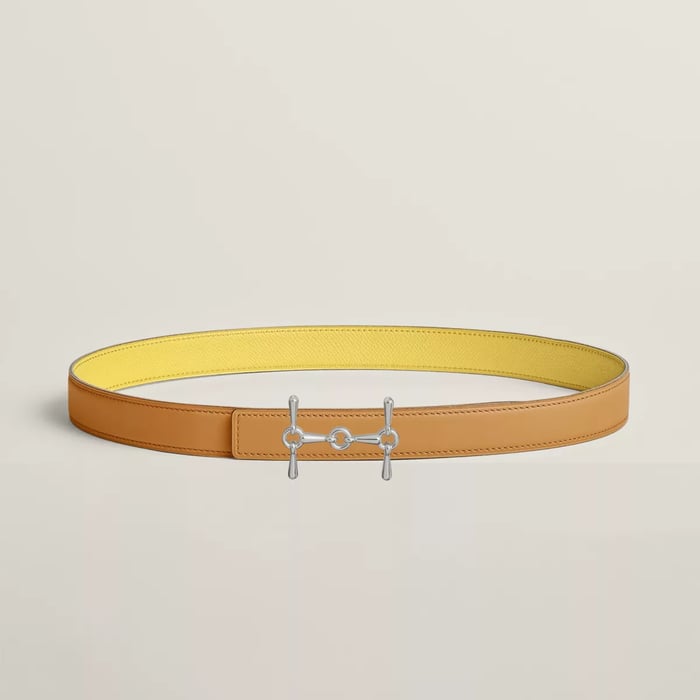 H Equestre belt buckle & Reversible leather strap 24 mm