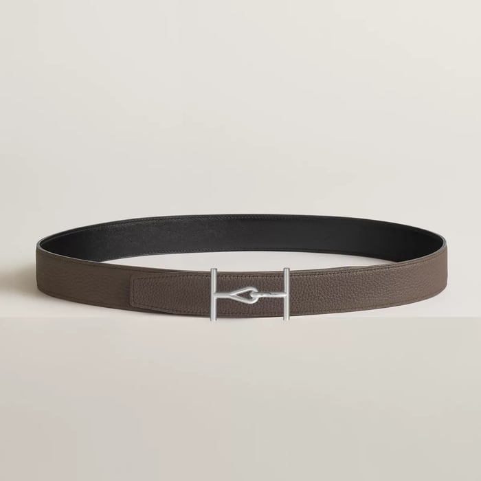 Jumbo Belt Buckle & Reversible Leather Strap 32 MM