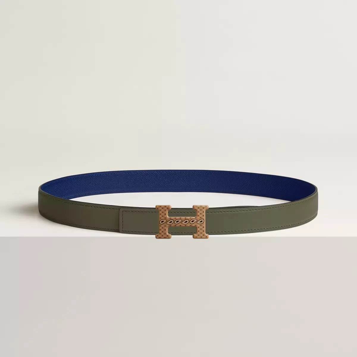 H Email Bandana belt buckle & Reversible leather strap 24 mm