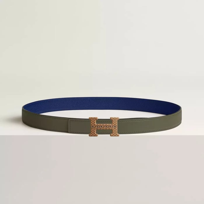 H Email Bandana belt buckle & Reversible leather strap 24 mm