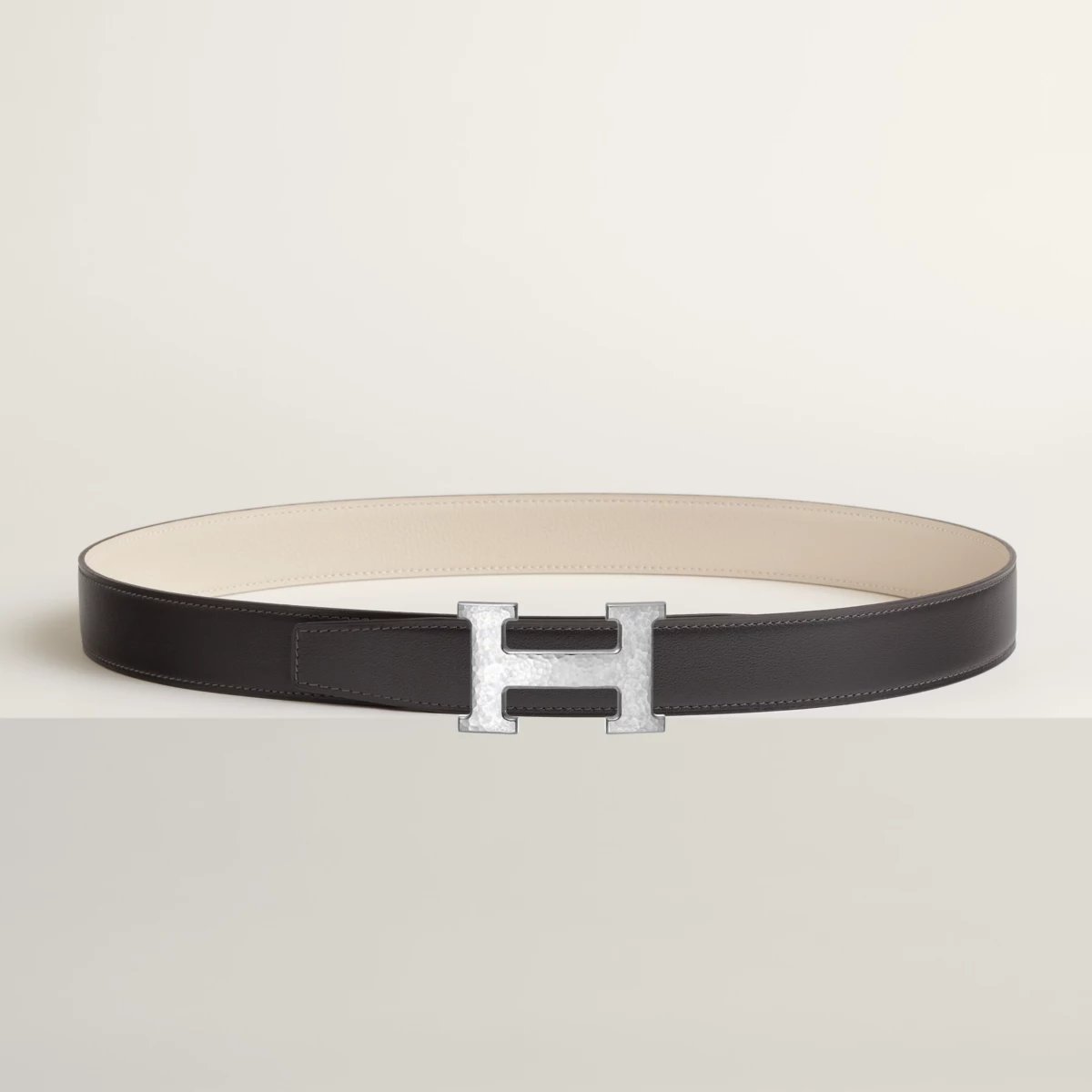 H Martelee belt buckle & Reversible leather strap 32 mm