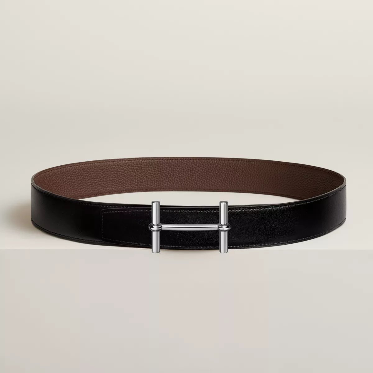 H d'Ancre belt buckle & Reversible leather strap 38 mm