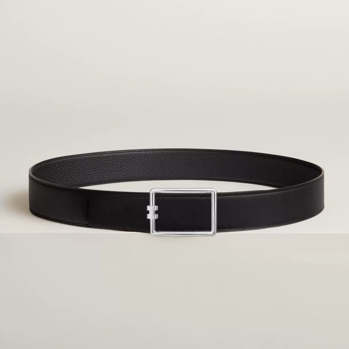 Tube H Belt Buckle & Reversible Leather Strap 38 MM