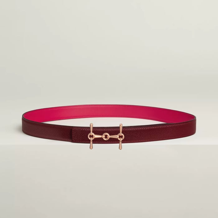 H Equestre Belt Buckle & Reversible Leather Strap 24 MM