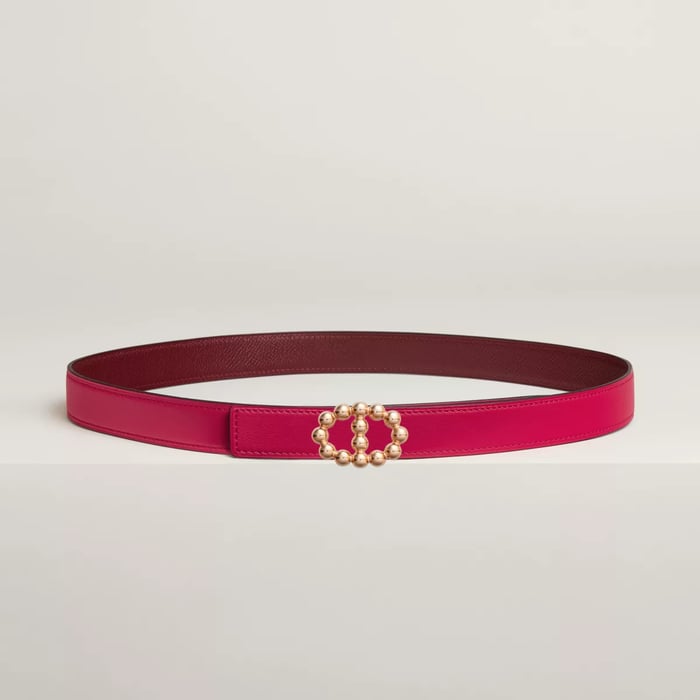 Maillon Bubble Belt Buckle & Reversible Leather Strap 24 MM