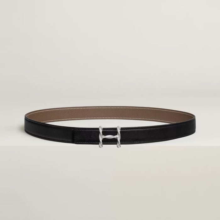 H Torsade belt buckle & Reversible leather strap 24 mm
