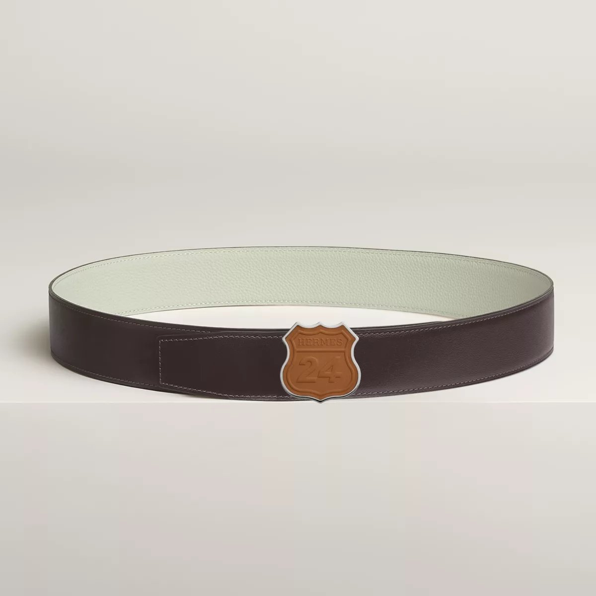 On the Road belt buckle & Reversible leather strap 38 mm