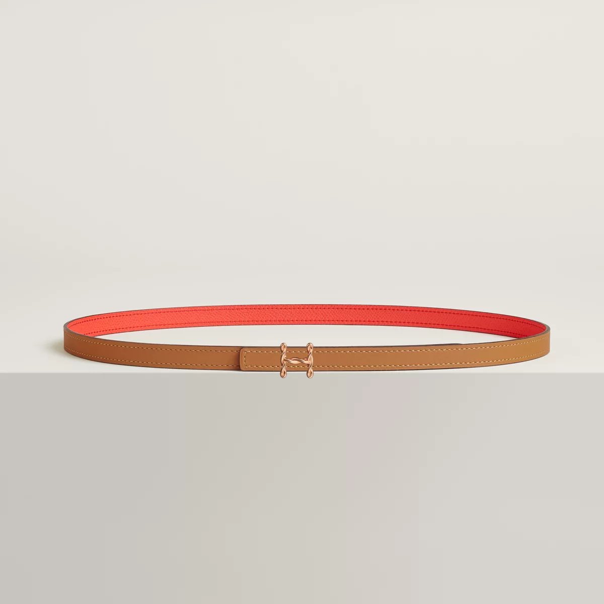 H Torsade belt buckle & Reversible leather strap 13 mm