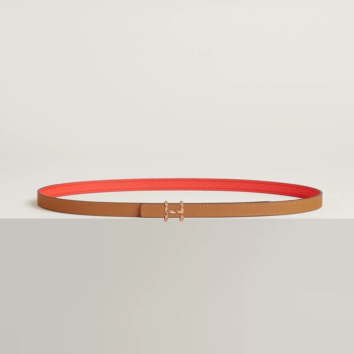 H Torsade belt buckle & Reversible leather strap 13 mm