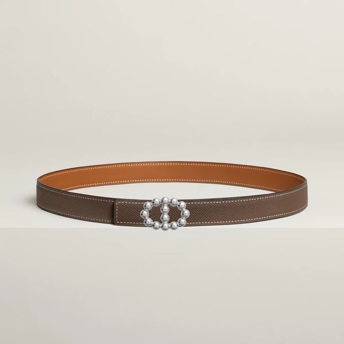 Maillon Bubble Belt Buckle & Reversible Leather Strap 24 MM
