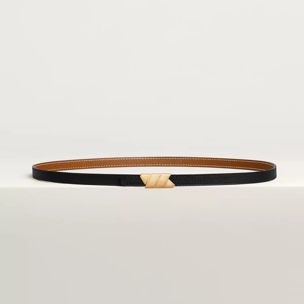Ruban belt buckle & Reversible leather strap 13 mm