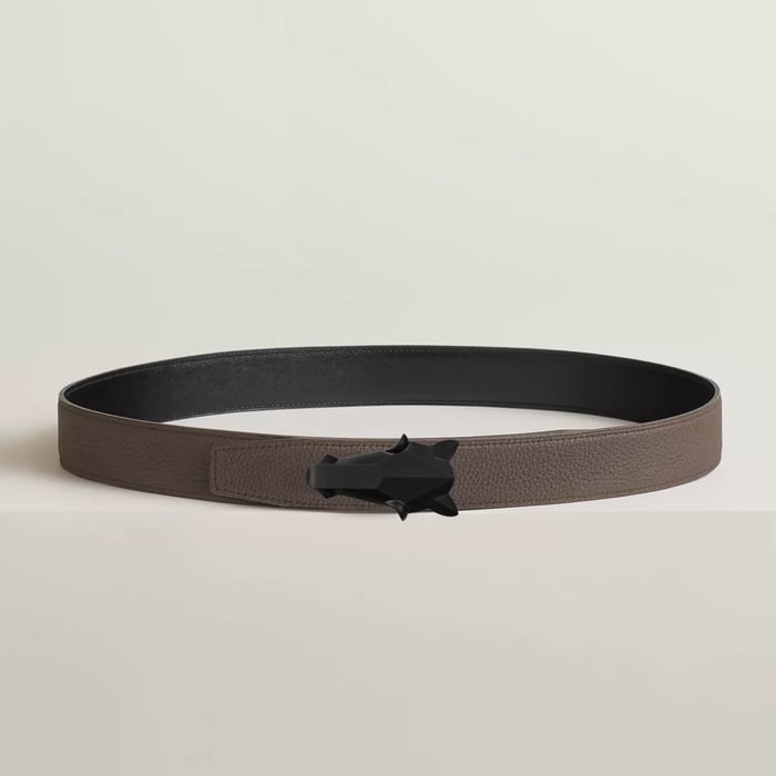 Destrier Belt Buckle & Reversible Leather Strap 32 MM