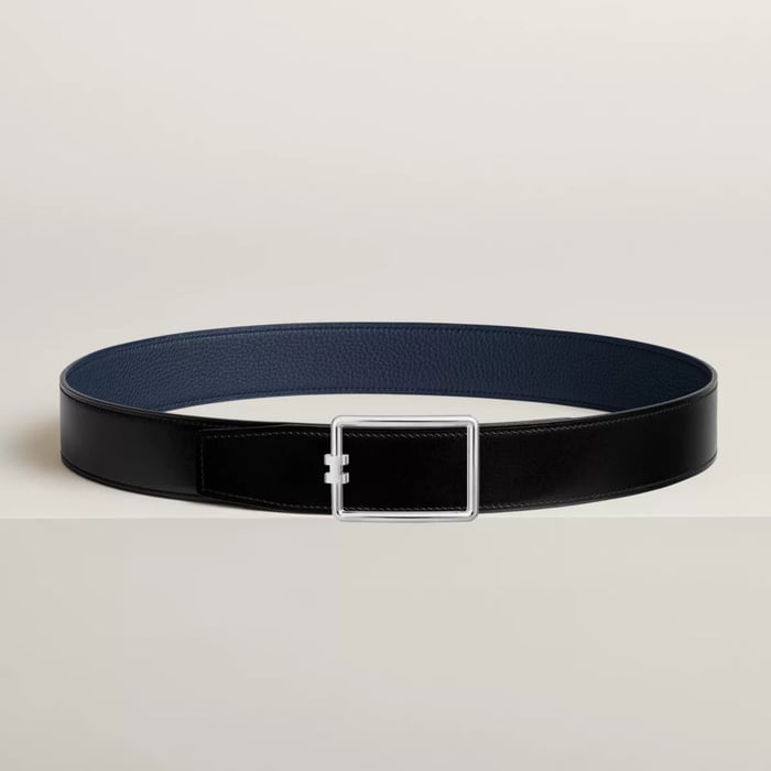 Tube H Belt Buckle & Reversible Leather Strap 38 MM