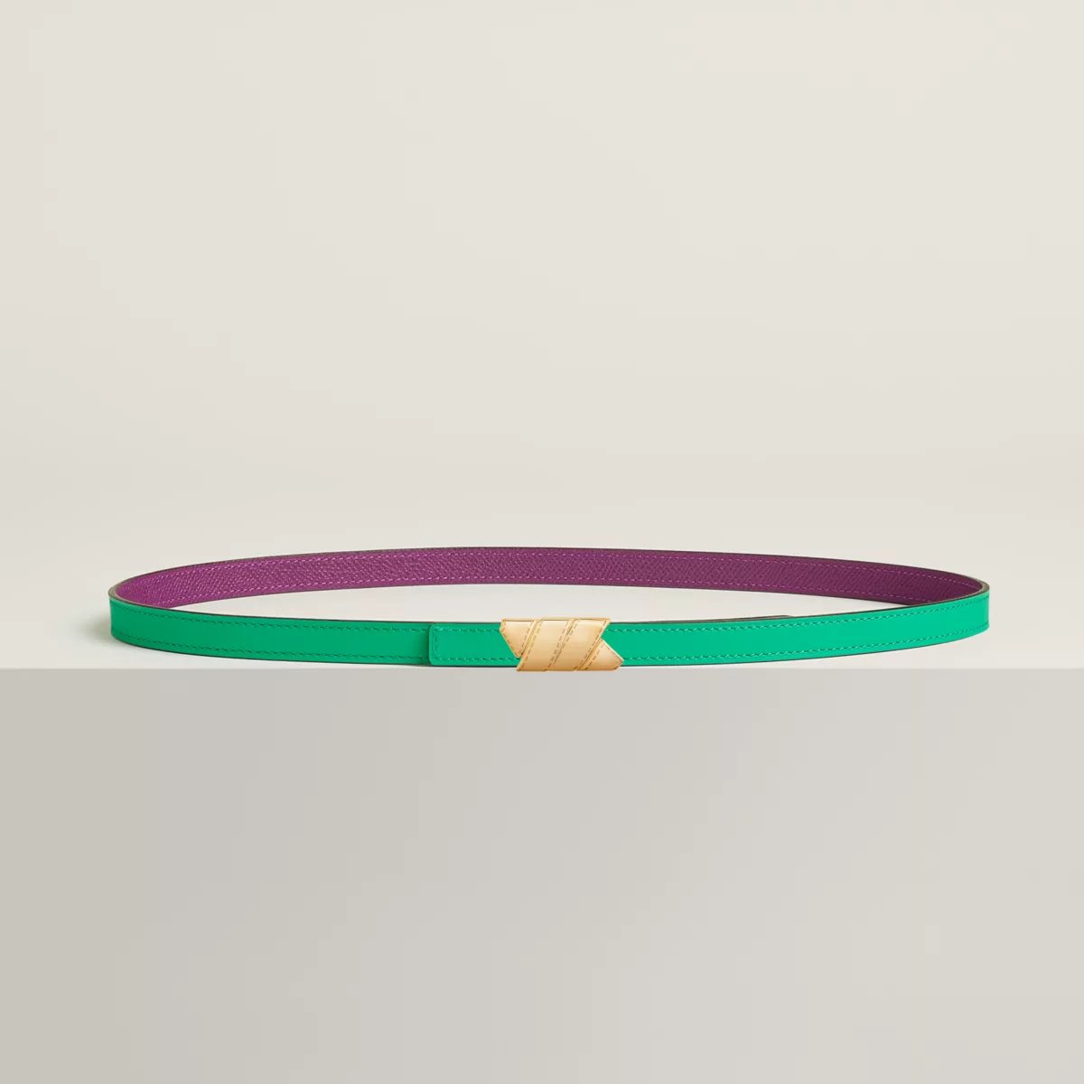 Ruban belt buckle & Reversible leather strap 13 mm