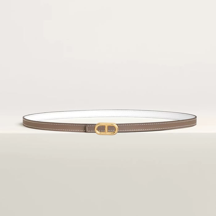 Maillon H belt buckle & Reversible leather strap 13 mm