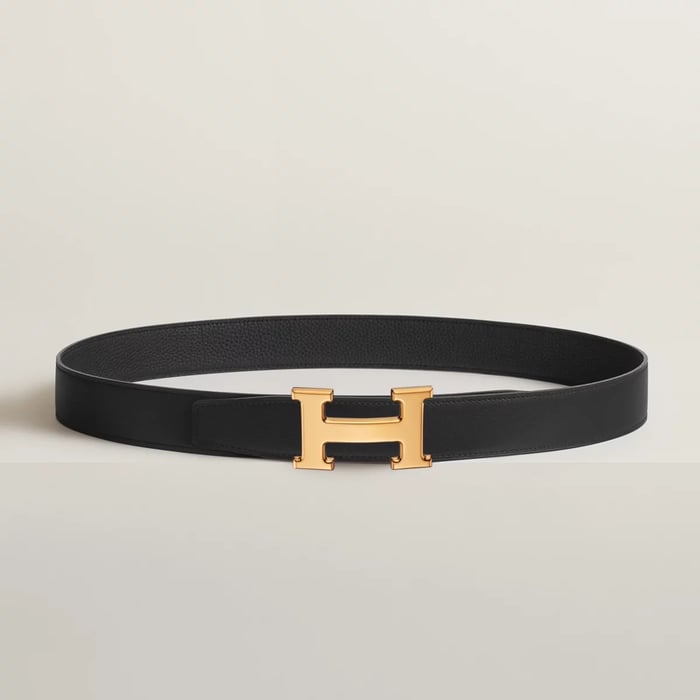 H belt buckle & Reversible leather strap 32 mm
