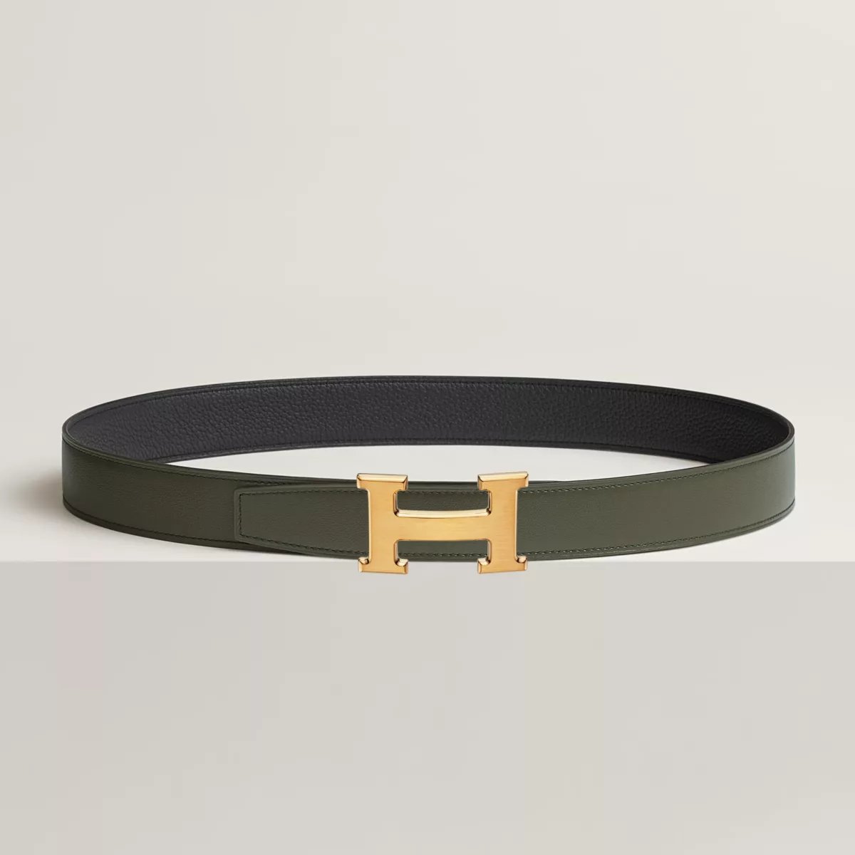 H belt buckle & Reversible leather strap 32 mm