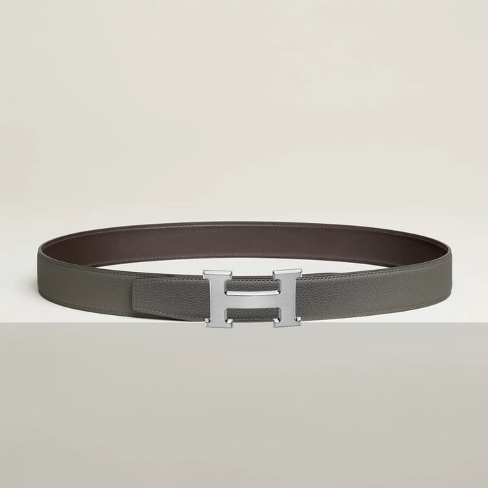 H Belt Buckle & Reversible Leather Strap 32 MM