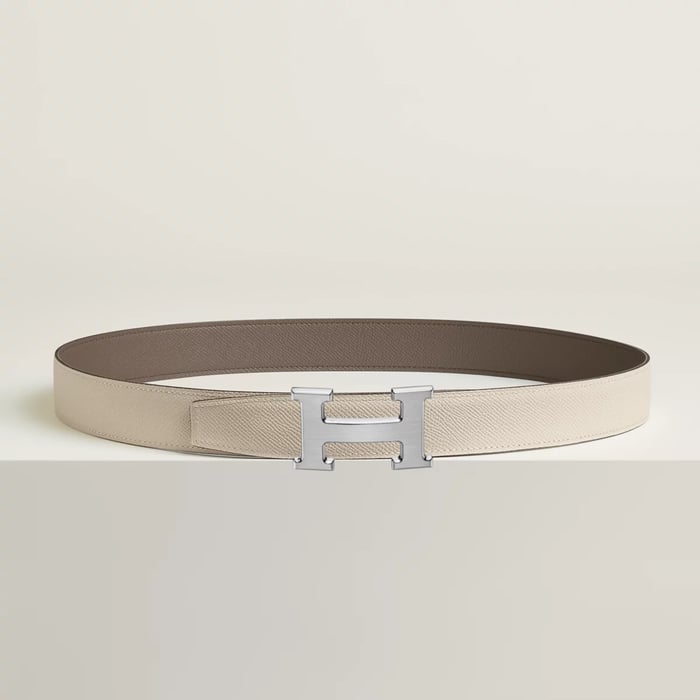 H Belt Buckle & Reversible Leather Strap 32 MM