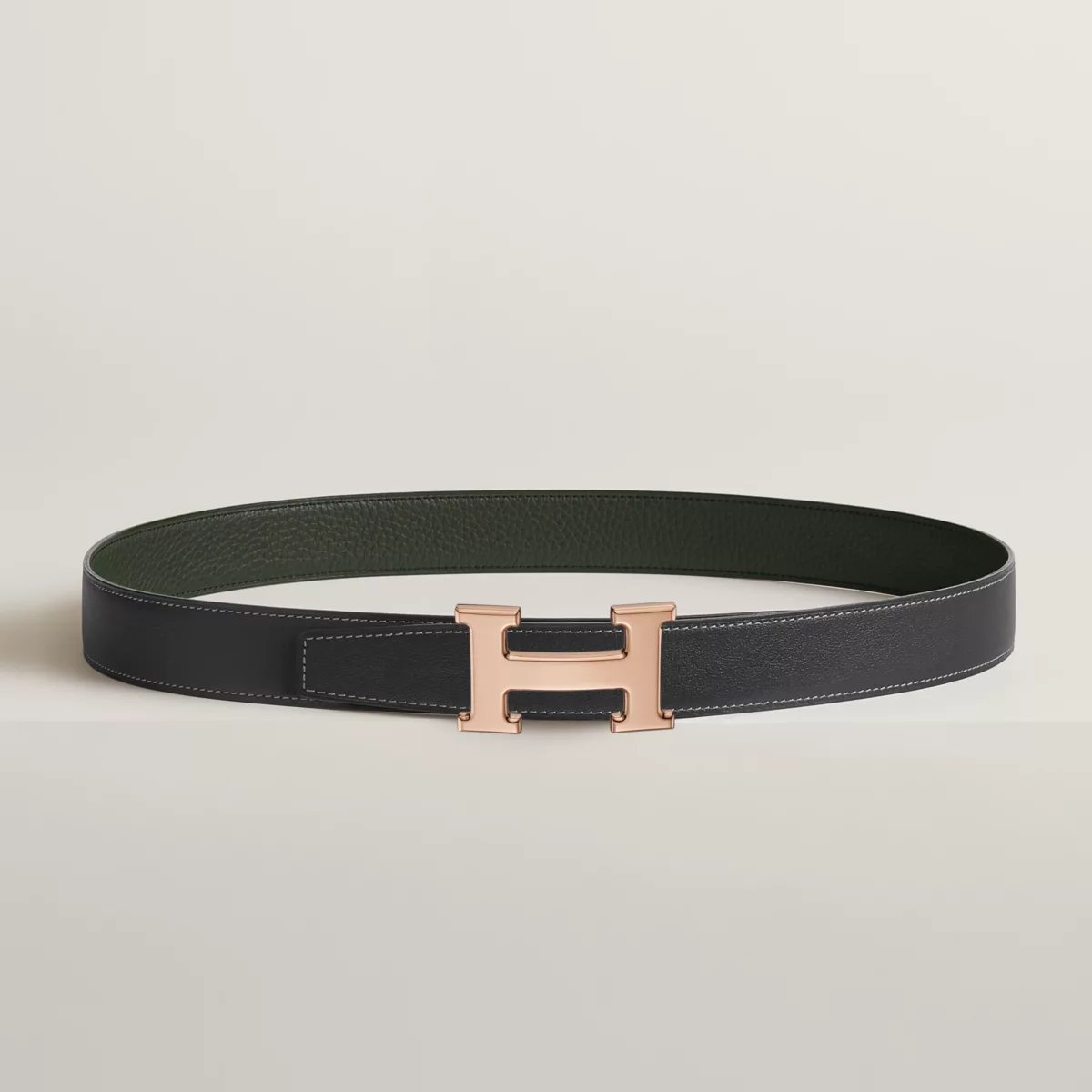 H belt buckle & Reversible leather strap 32 mm