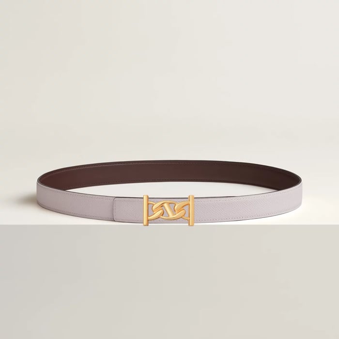 My H Belt Buckle & Reversible Leather Strap 24 MM