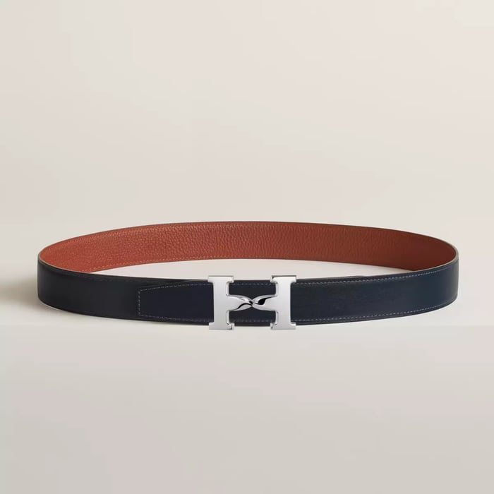H Twist Belt Buckle & Reversible Leather Strap 32 MM