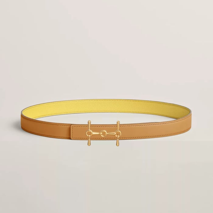 H Equestre belt buckle & Reversible leather strap 24 mm