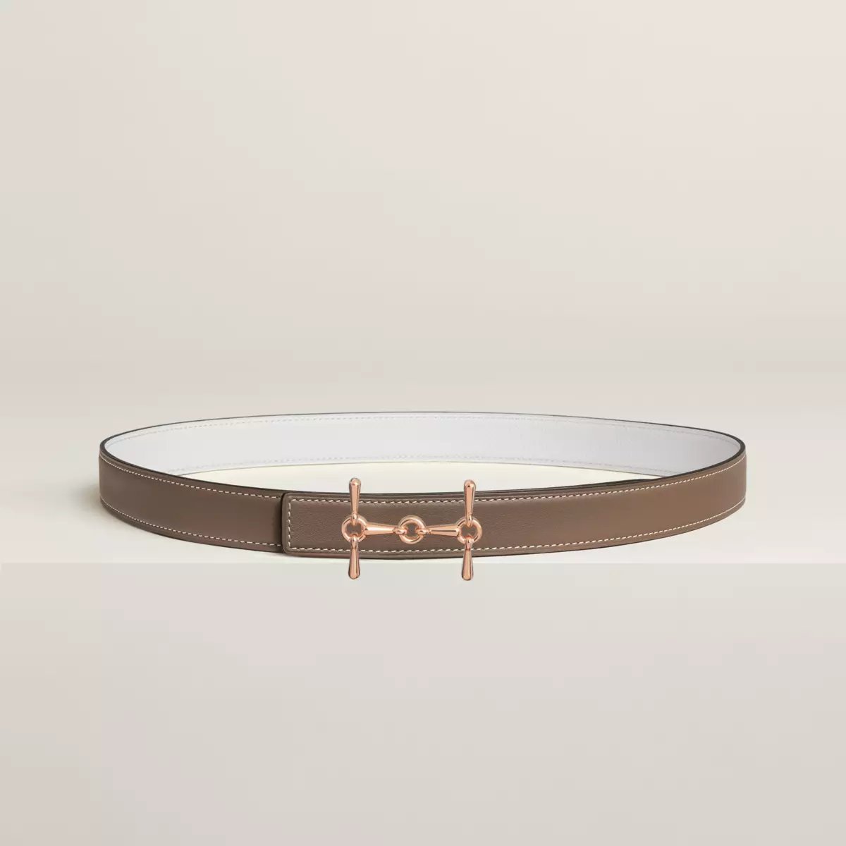 H Equestre belt buckle & Reversible leather strap 24 mm