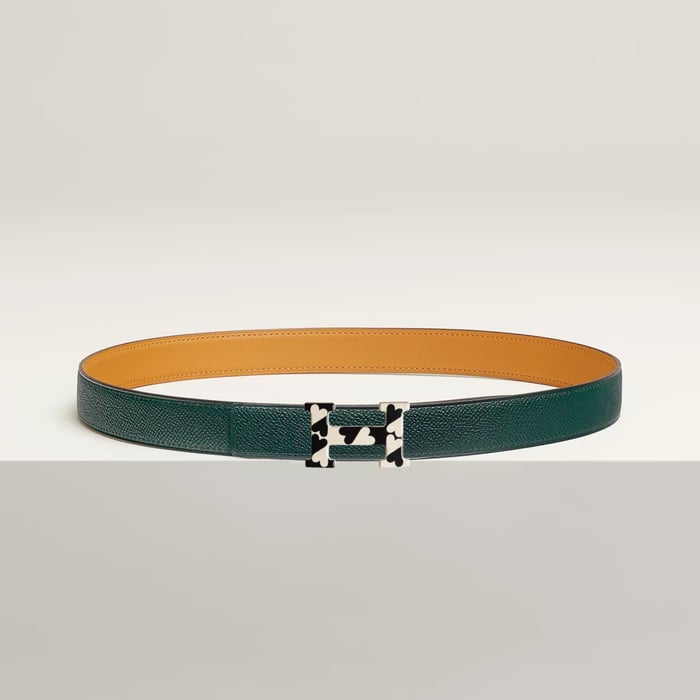 H Email Coeur Belt Buckle & Reversible Leather Strap 24 MM