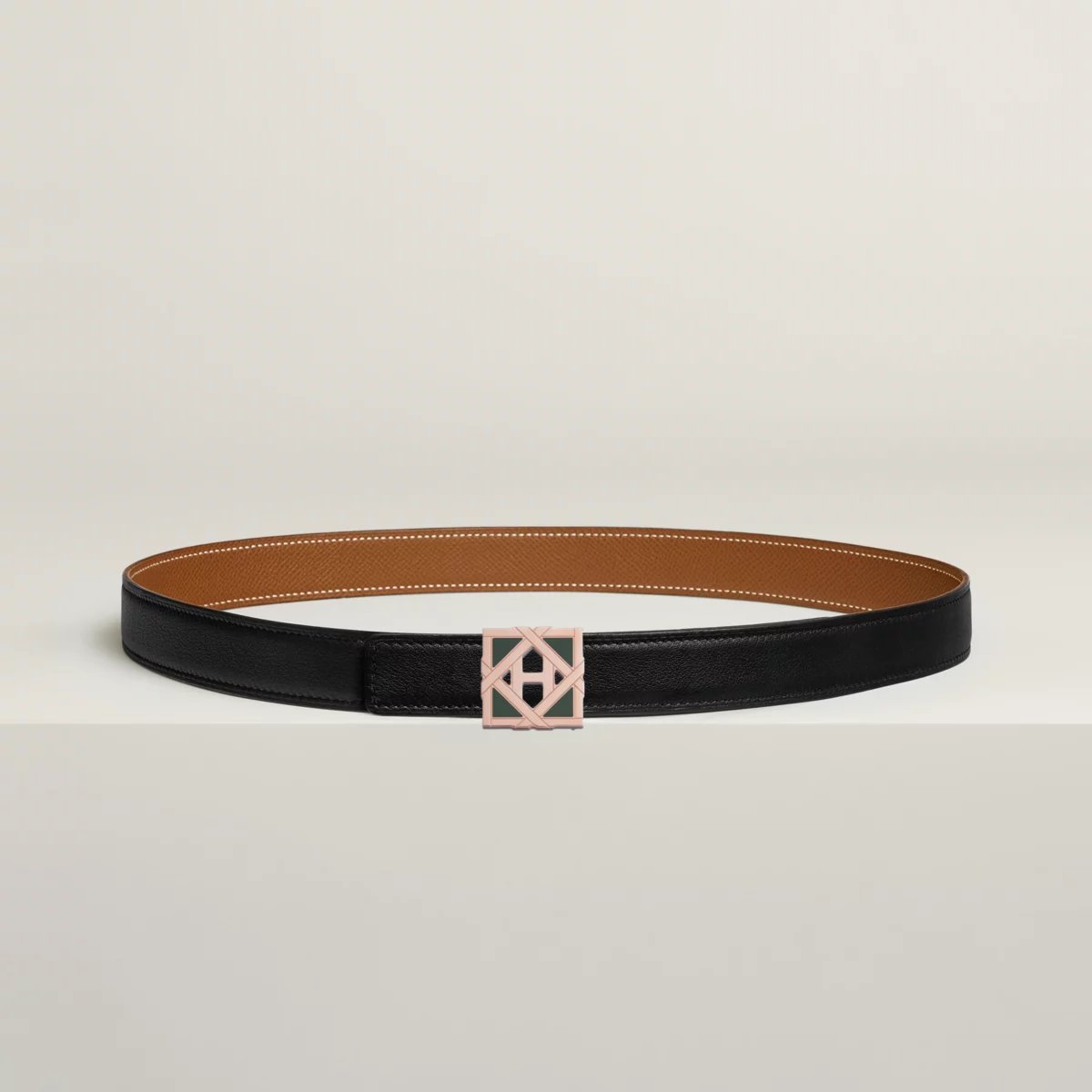 H Roseraie belt buckle & Reversible leather strap 24 mm