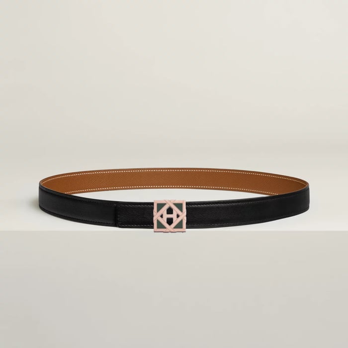 H Roseraie Belt Buckle & Reversible Leather Strap 24 MM