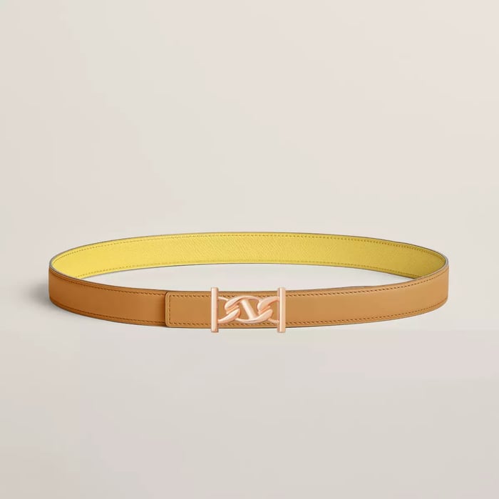 My H belt buckle & Reversible leather strap 24 mm