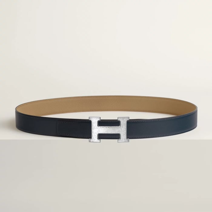 H Martelee belt buckle & Reversible leather strap 32 mm