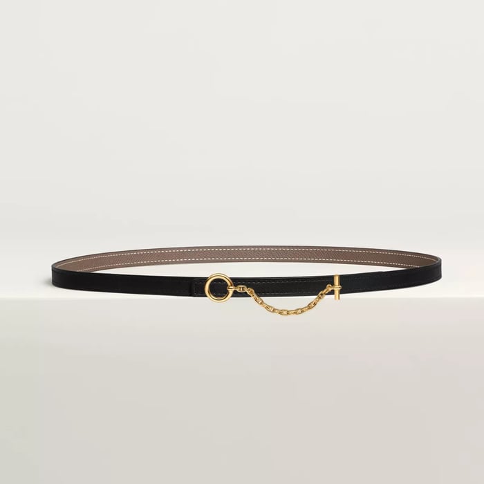 Carrousel belt buckle & Reversible leather strap 13 mm