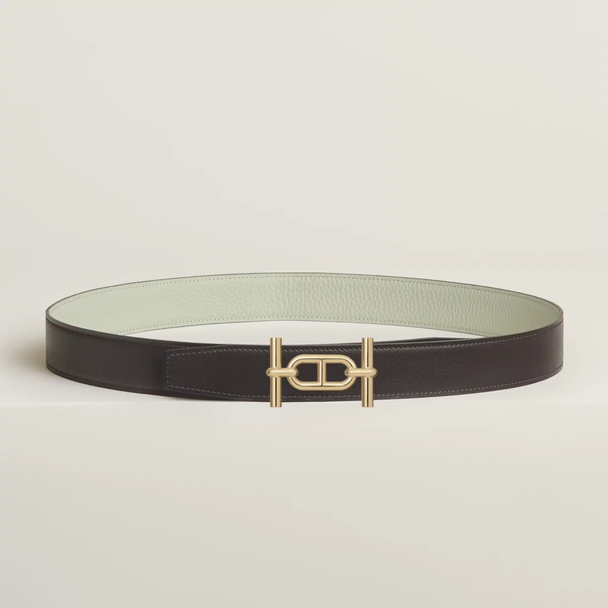 Ancre belt buckle & Reversible leather strap 32 mm
