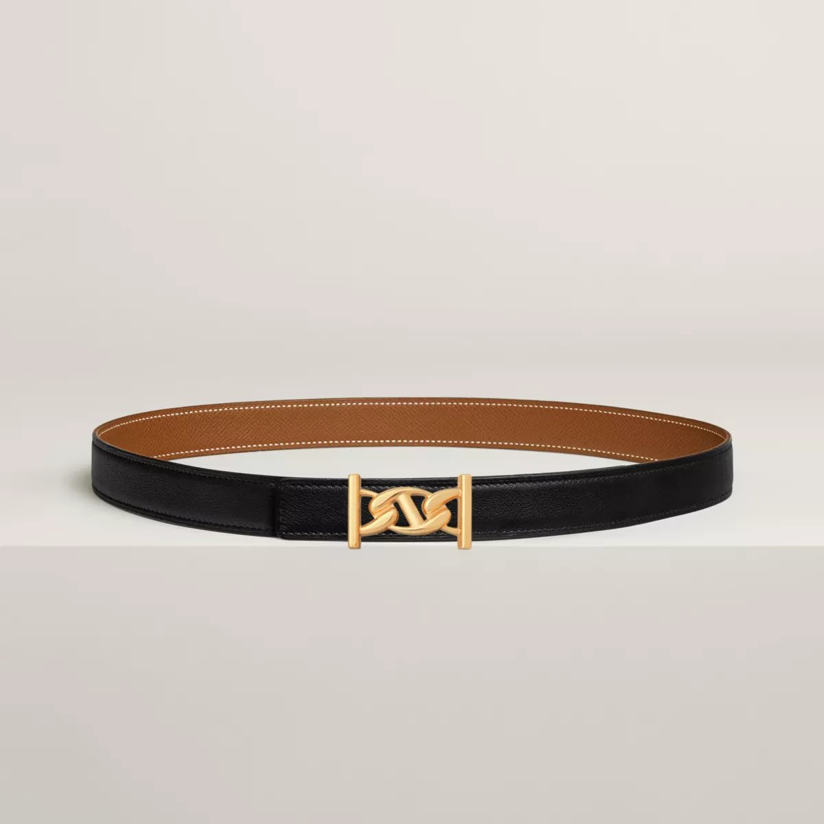 My H belt buckle & Reversible leather strap 24 mm
