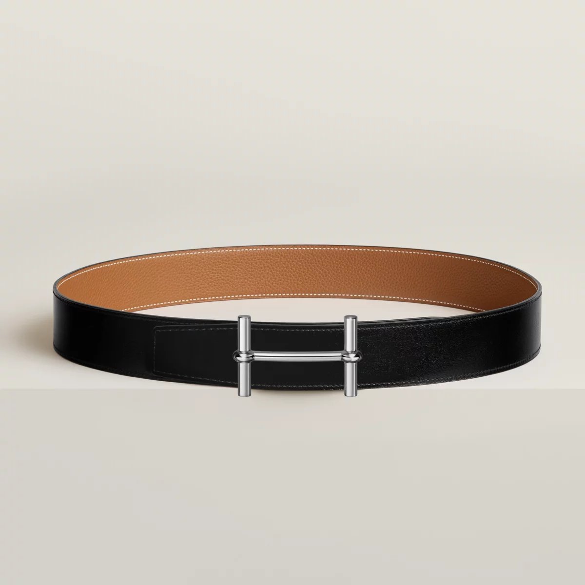 H d'Ancre belt buckle & Reversible leather strap 38 mm