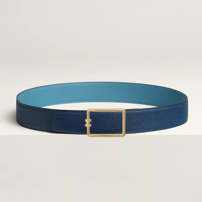 Tube H Belt Buckle & Reversible Leather Strap 38 MM