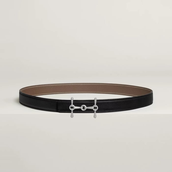 H Equestre Belt Buckle & Reversible Leather Strap 24 MM