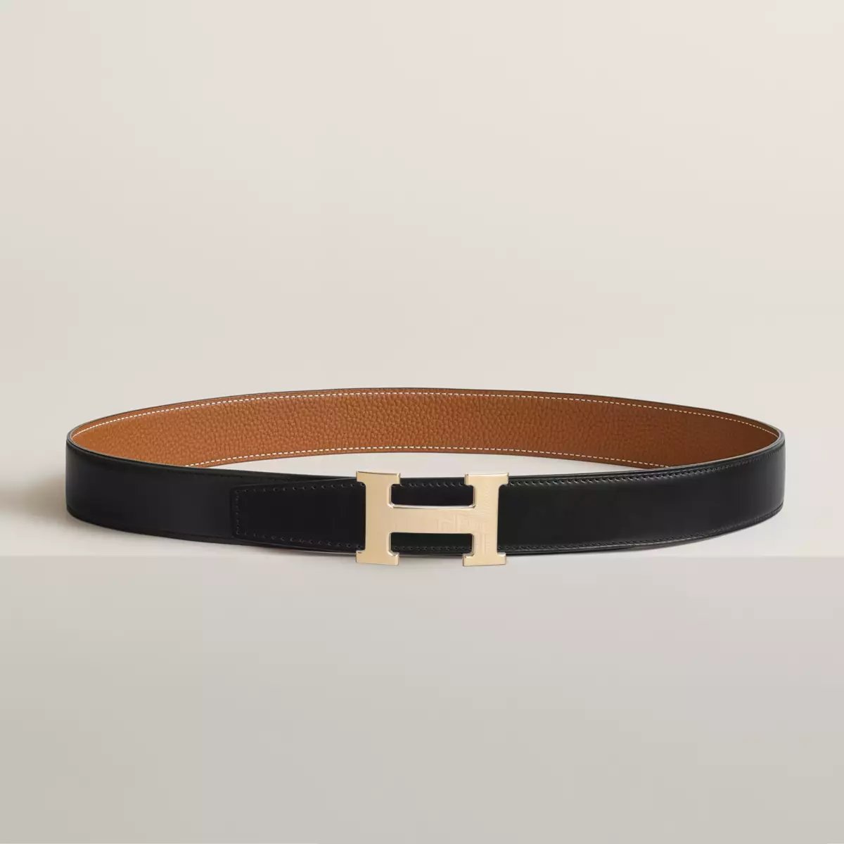 5382 Faubourg belt buckle & Reversible leather strap 32 mm