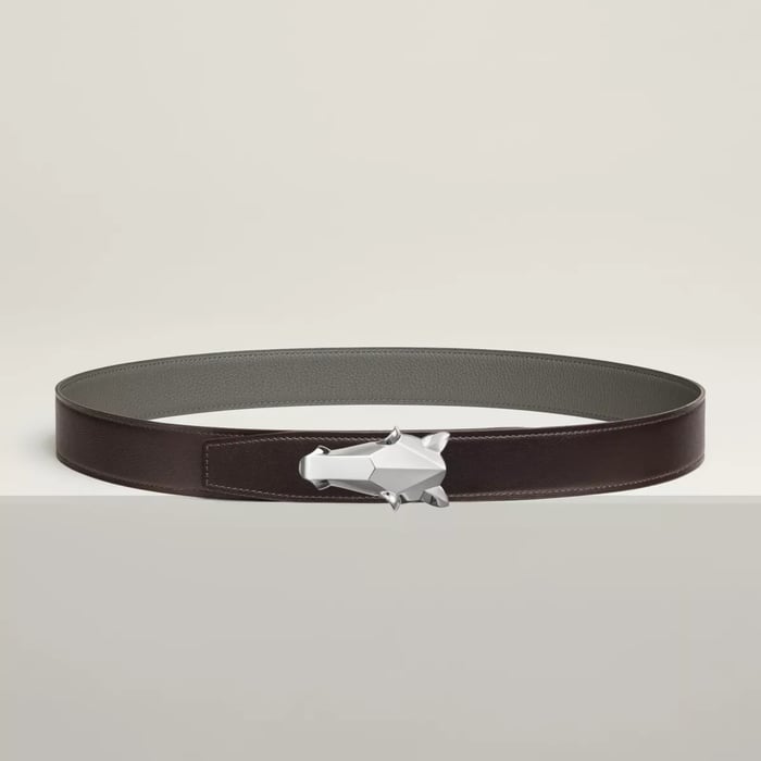 Destrier Belt Buckle & Reversible Leather Strap 32 MM