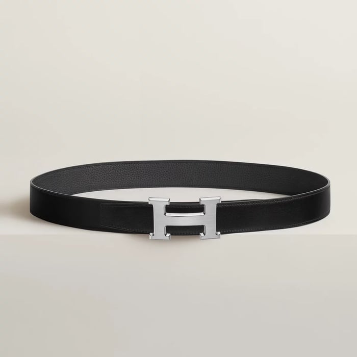 H belt buckle & Reversible leather strap 32 mm